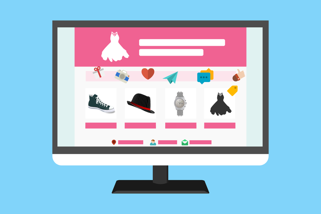 A mockup of an ecommerce site home page.