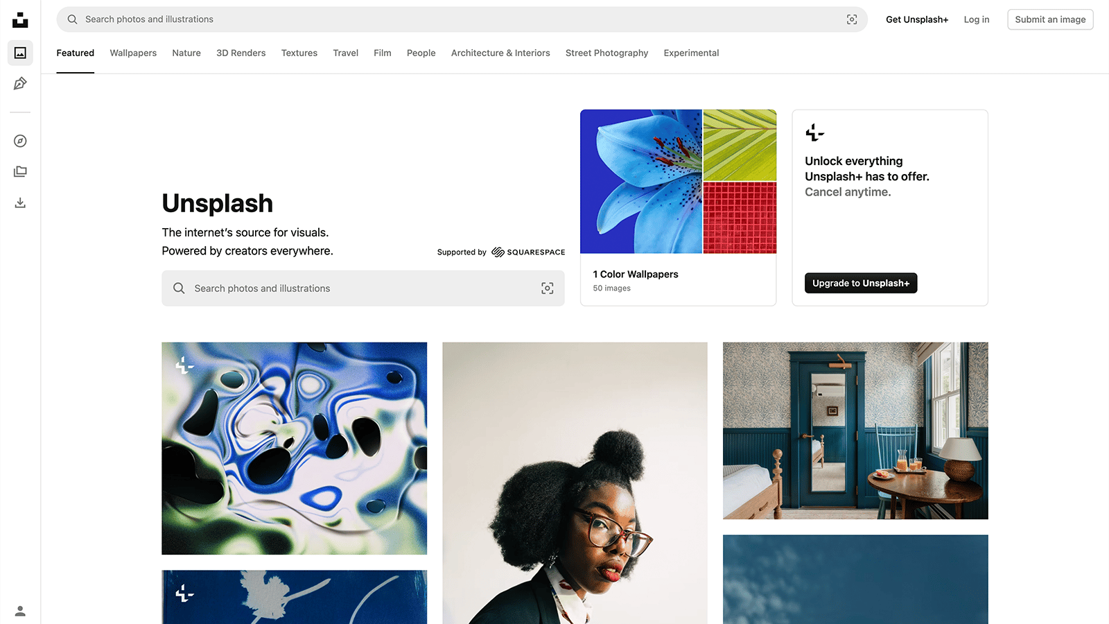 Unsplash screenshot.