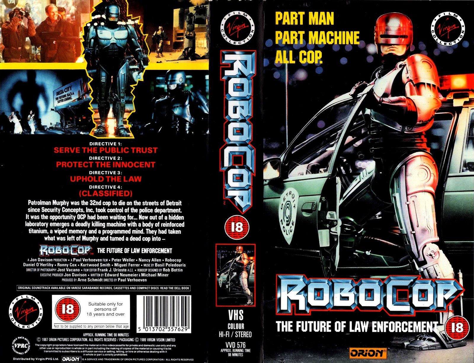 RoboCop VHS artwork.