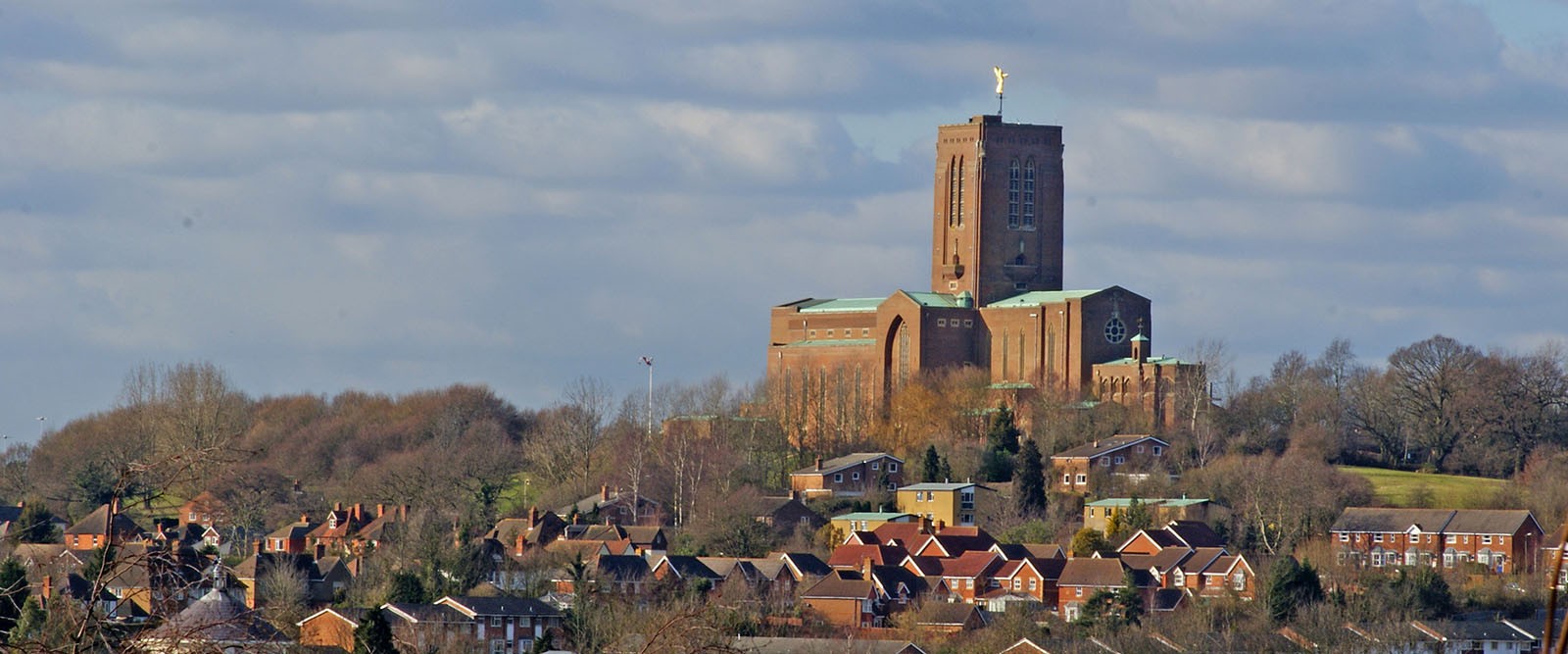 Guildford From Afar - the cathedral stands tall above the rest of the picturesque town.