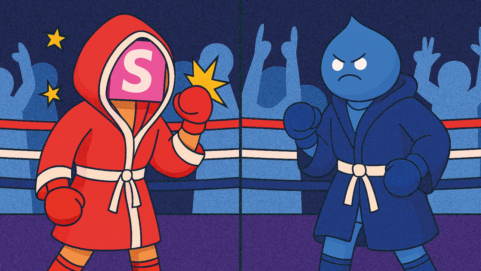 Drupal SDC vs Storybook boxing match ring walks - the fighters enter the ring.