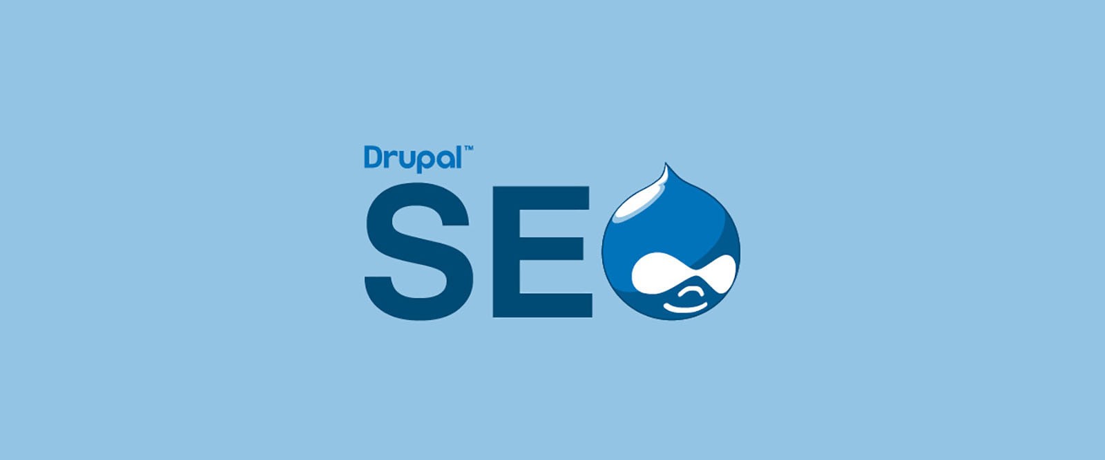 Drupal SEO - the Drupal logo and the word 'SEO' with the 'O' replaced by the Drupal icon (druplicon).