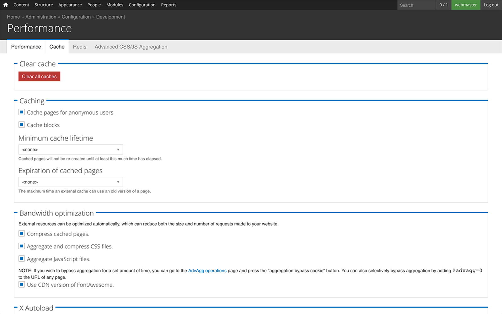 Core aggregation screenshot.