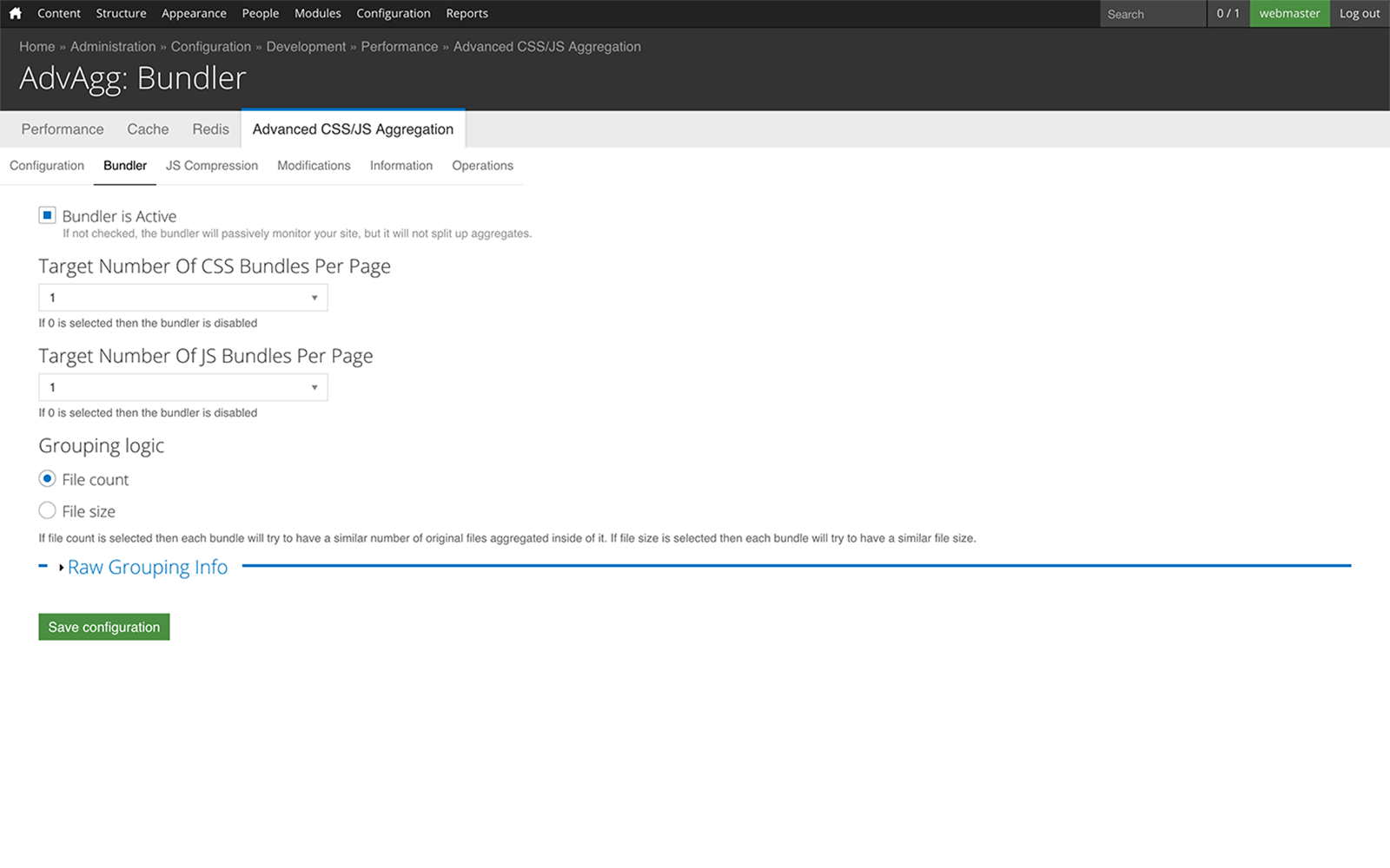 Advanced aggregation bundles screenshot.
