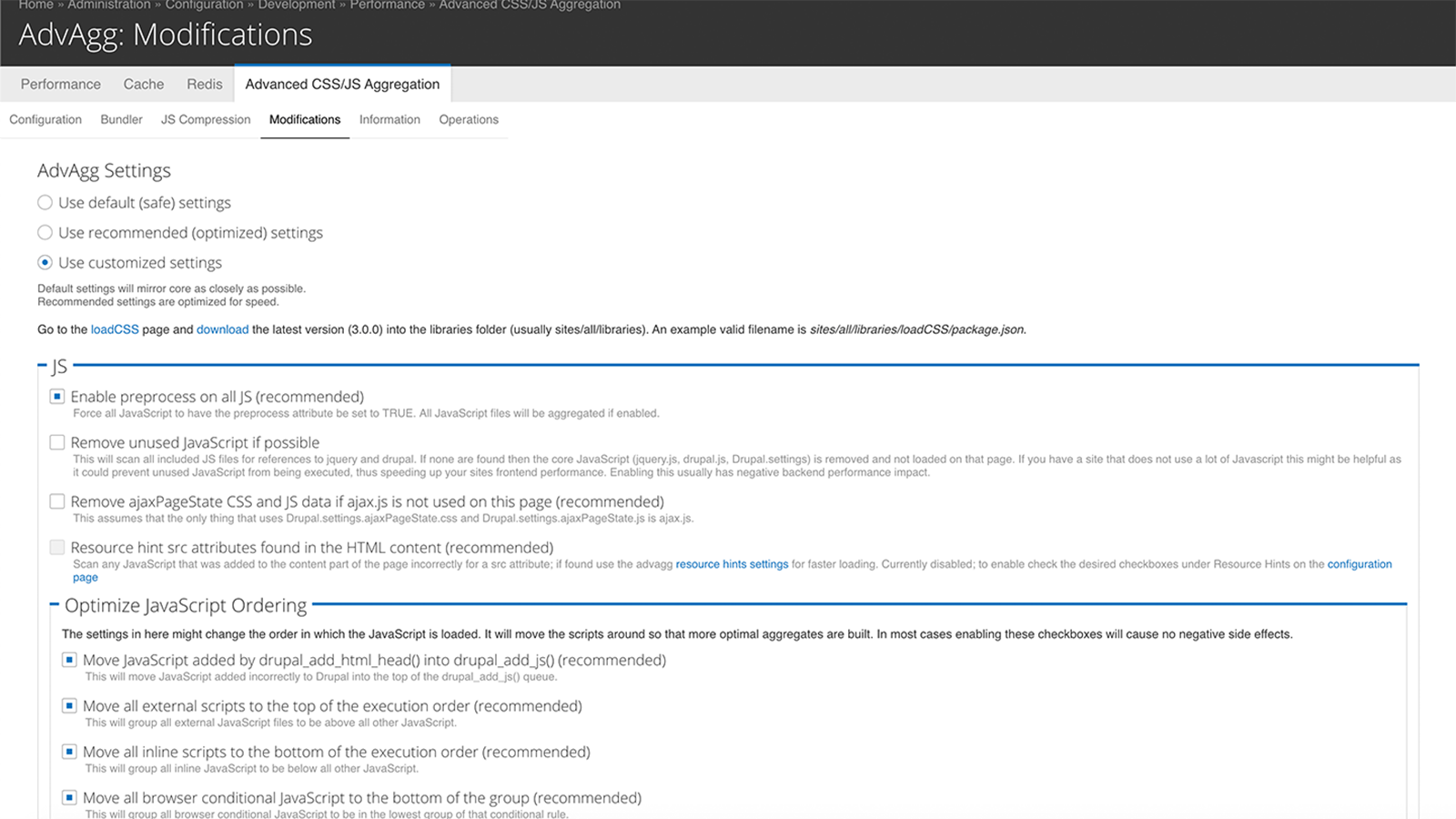 Advanced aggregation bundler screenshot.
