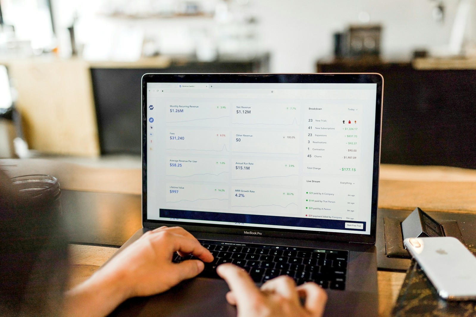 person working at a laptop