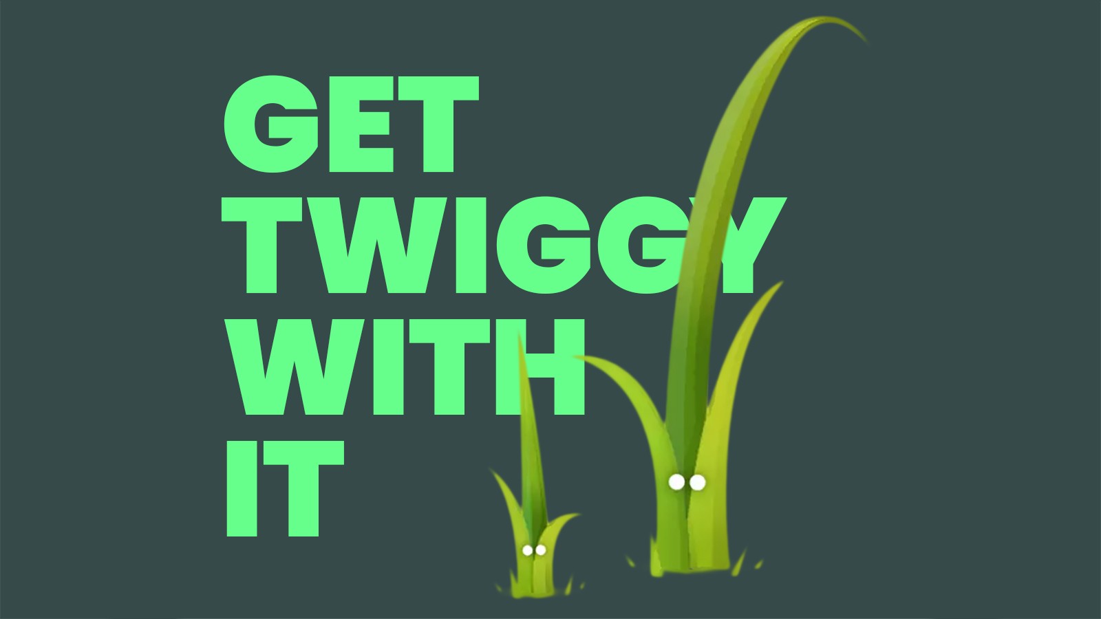 Two twig twigs in front of text that reads: get twiggy with it.
