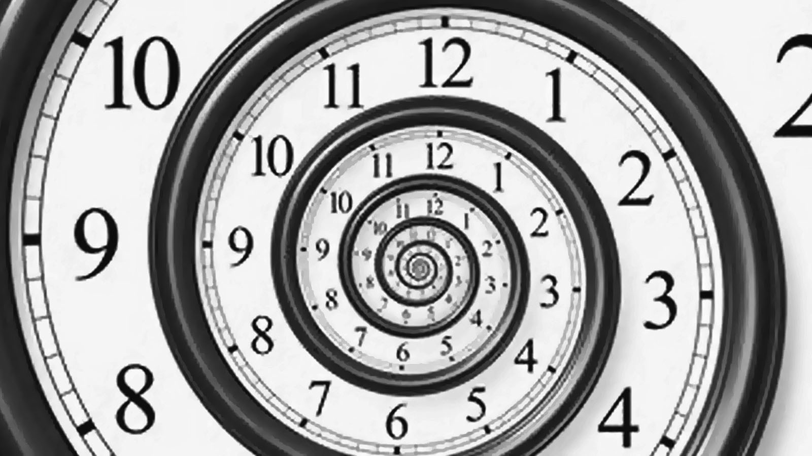 An infinite swirling clock.