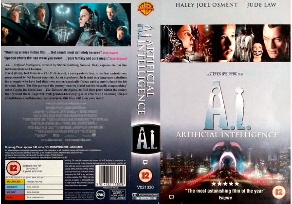 A.I. Artificial Intelligence VHS artwork.