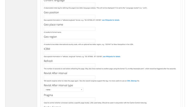 Metatag content settings screenshot, part 4 of 16.
