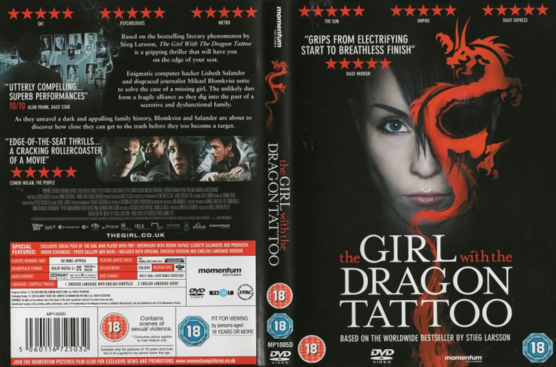 The Girl with the Dragon Tattoo DVD artwork.